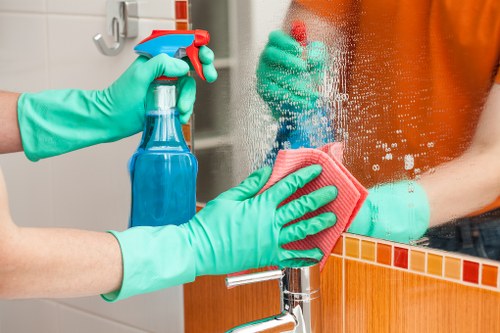 Professional cleaner preparing a spotless Wandsworth home
