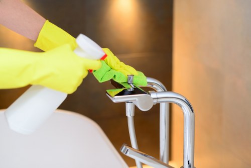 Cleaning team preparing a property service booking