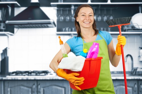 Deep cleaning an oven interior with specialist cleaning tools