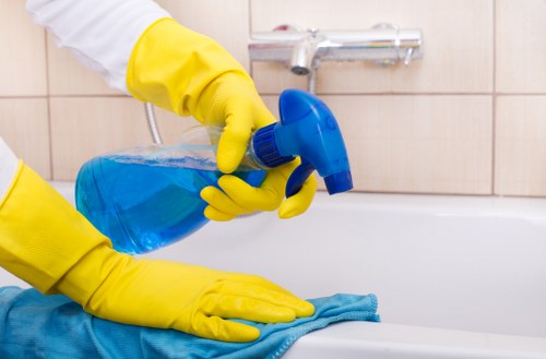 Professional Wandsworth cleaners working in a clean modern home interior