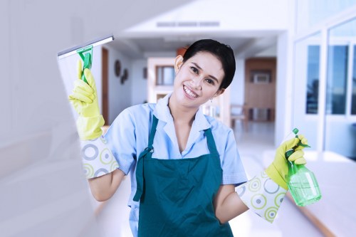 Local rug cleaners inspecting a decorative rug